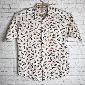 Columbia hawaiian button down shirt